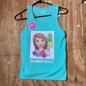 Children’s Place Girls XL 14-16 Tank Top Flip Sequin